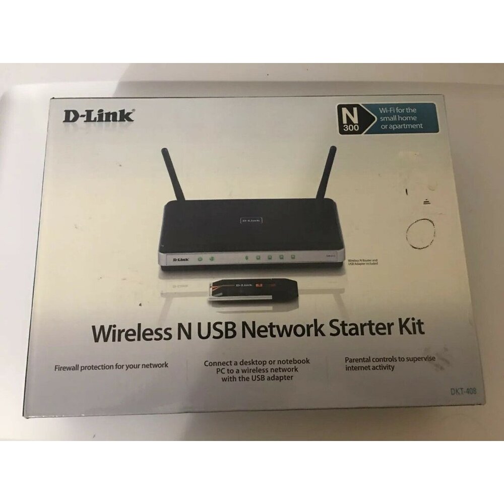 Wireless N 300 Router Bundle‎ D-Link DIR-615 USB Network Starter Kit